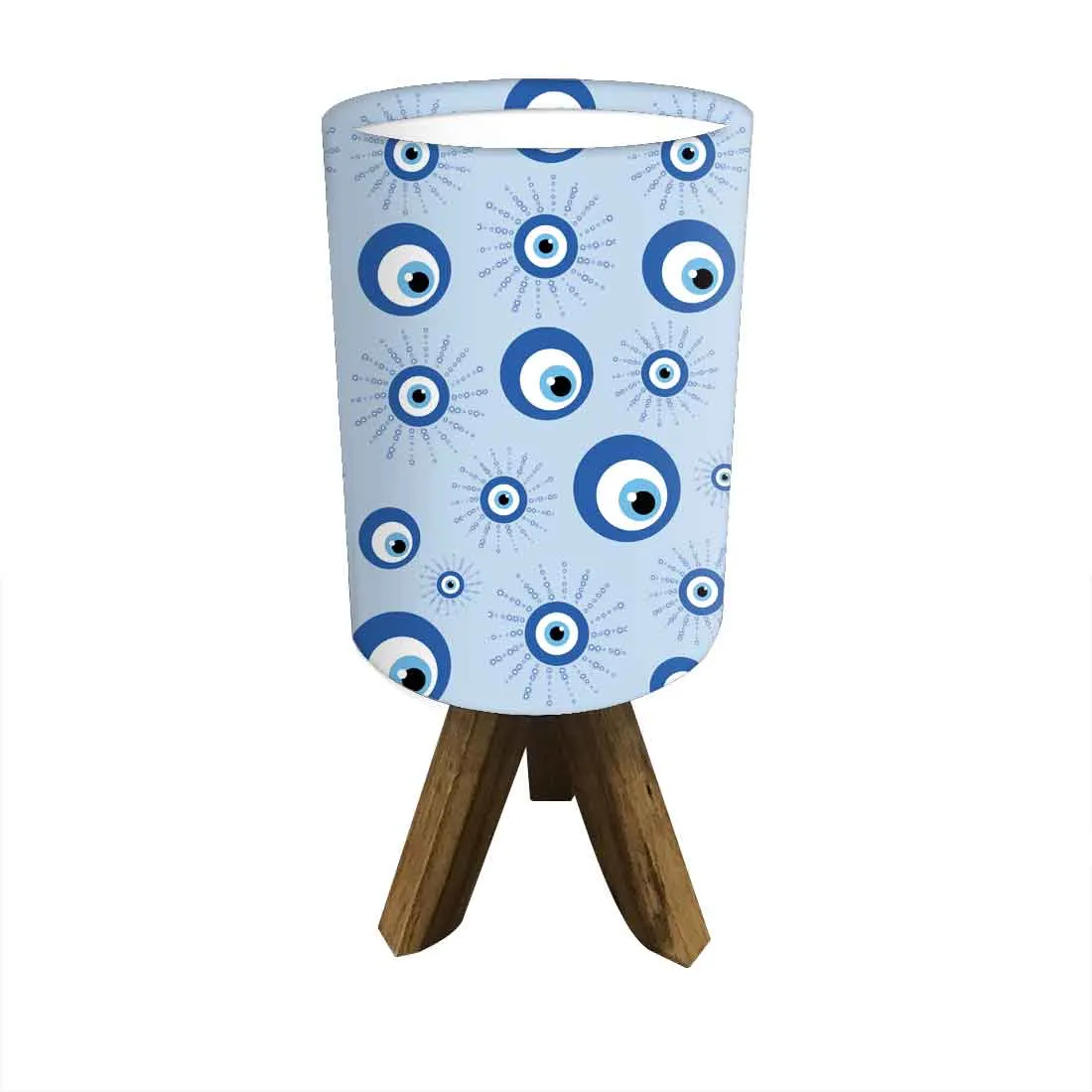 Wooden Table Lamp Mini Tripod Lampsfor Kids Bedroom - Evil Eye Protector