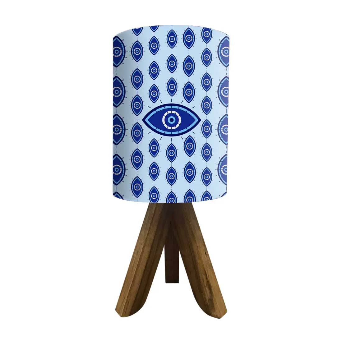 Wooden Table Lamp Mini Tripod Lampsfor Kids Bedroom - Evil Eye Protector