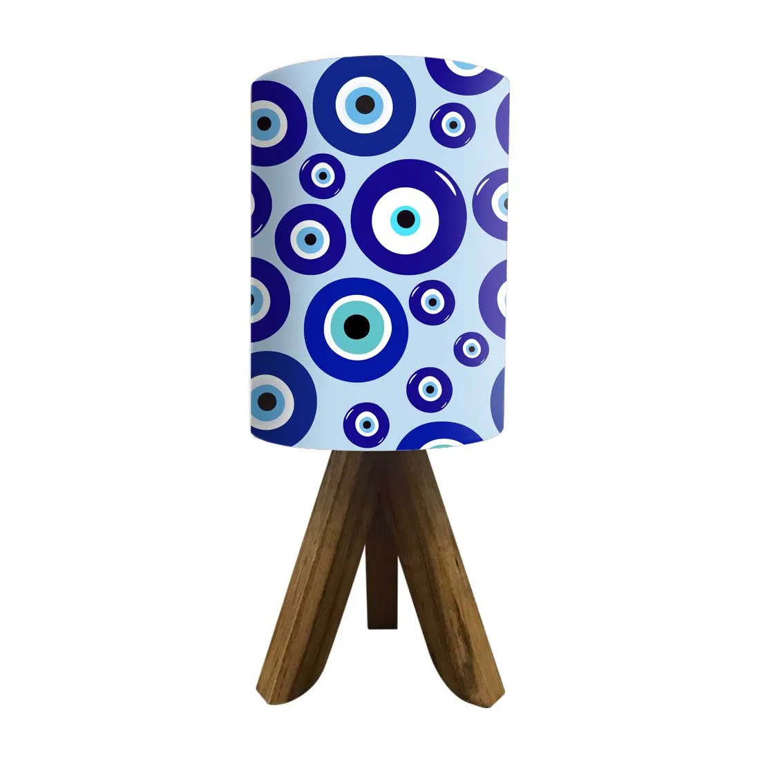 Wooden Table Lamp Mini Tripod Lampsfor Kids Bedroom - Evil Eye Protector