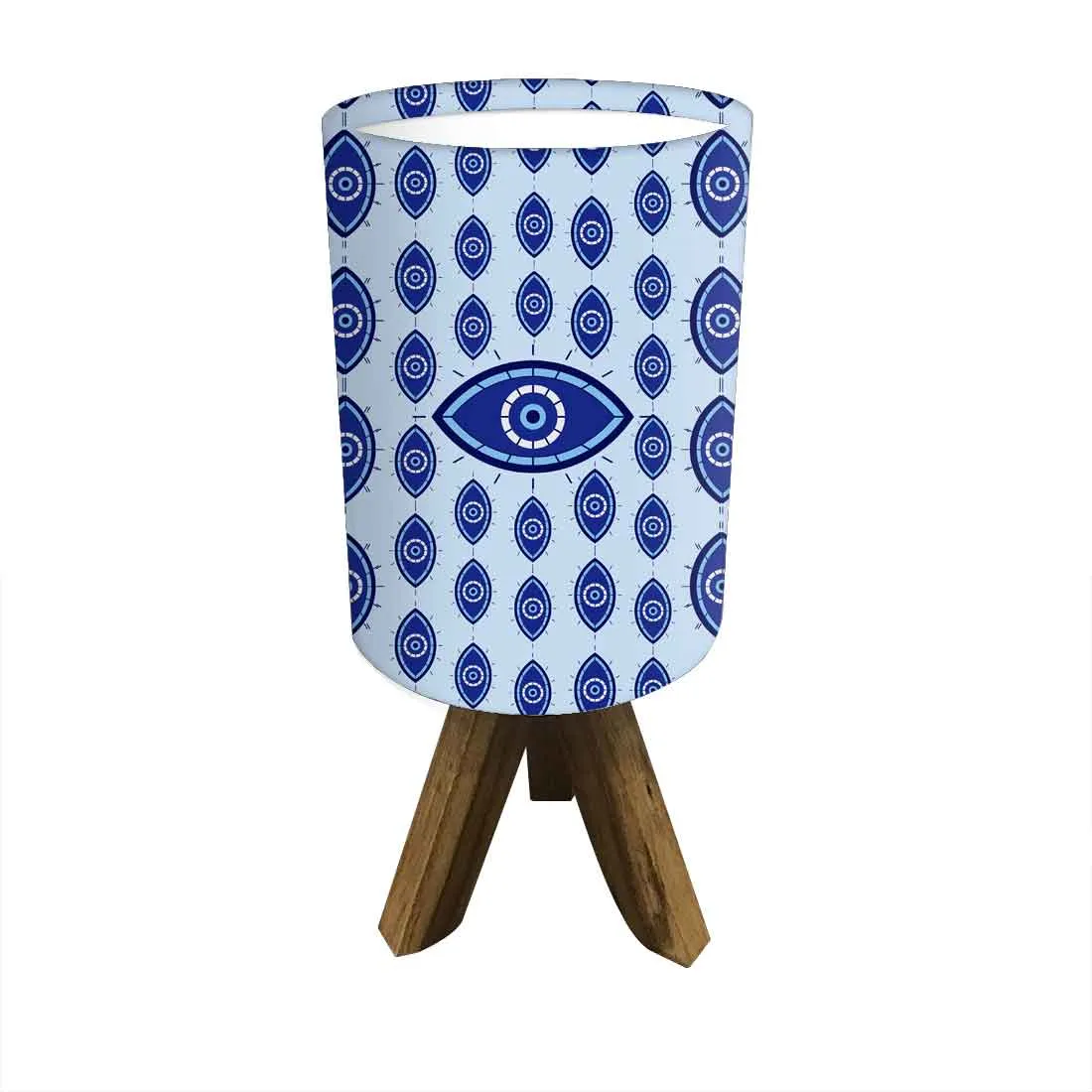 Wooden Table Lamp Mini Tripod Lampsfor Kids Bedroom - Evil Eye Protector