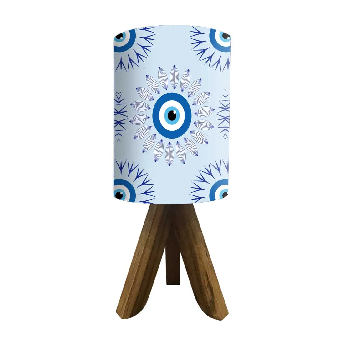 Wooden Table Lamp Mini Tripod Lampsfor Kids Bedroom - Evil Eye Protector