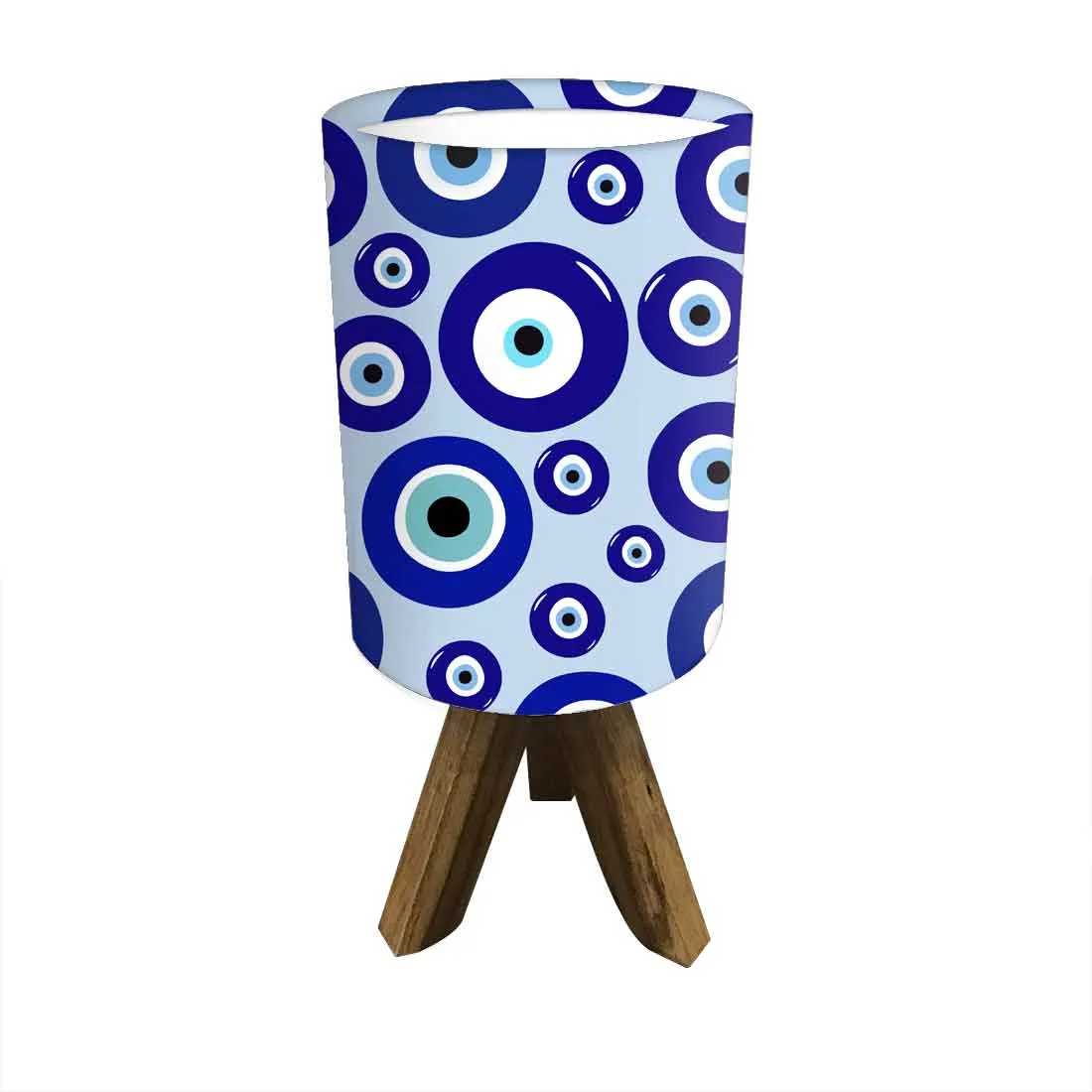 Wooden Table Lamp Mini Tripod Lampsfor Kids Bedroom - Evil Eye Protector