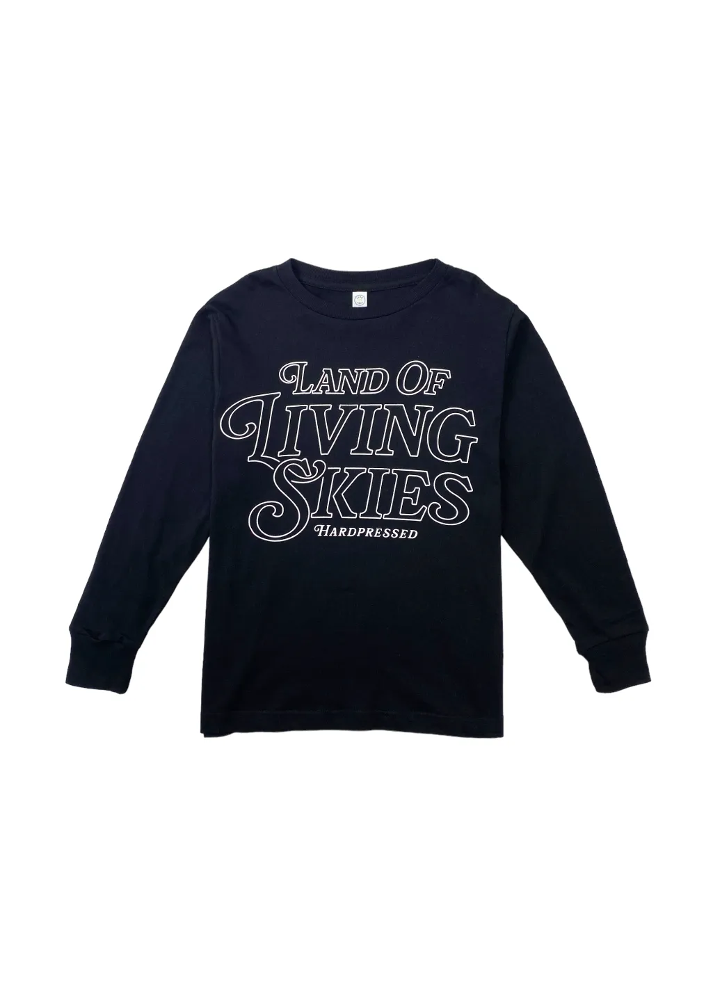 Youth L | Living Skies Script Long Sleeve Tee | Midnight | Kids