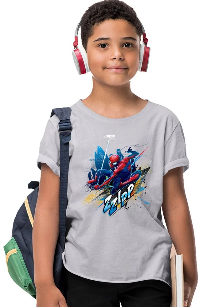 Zipping Spiderman Sr Kids T-Shirt